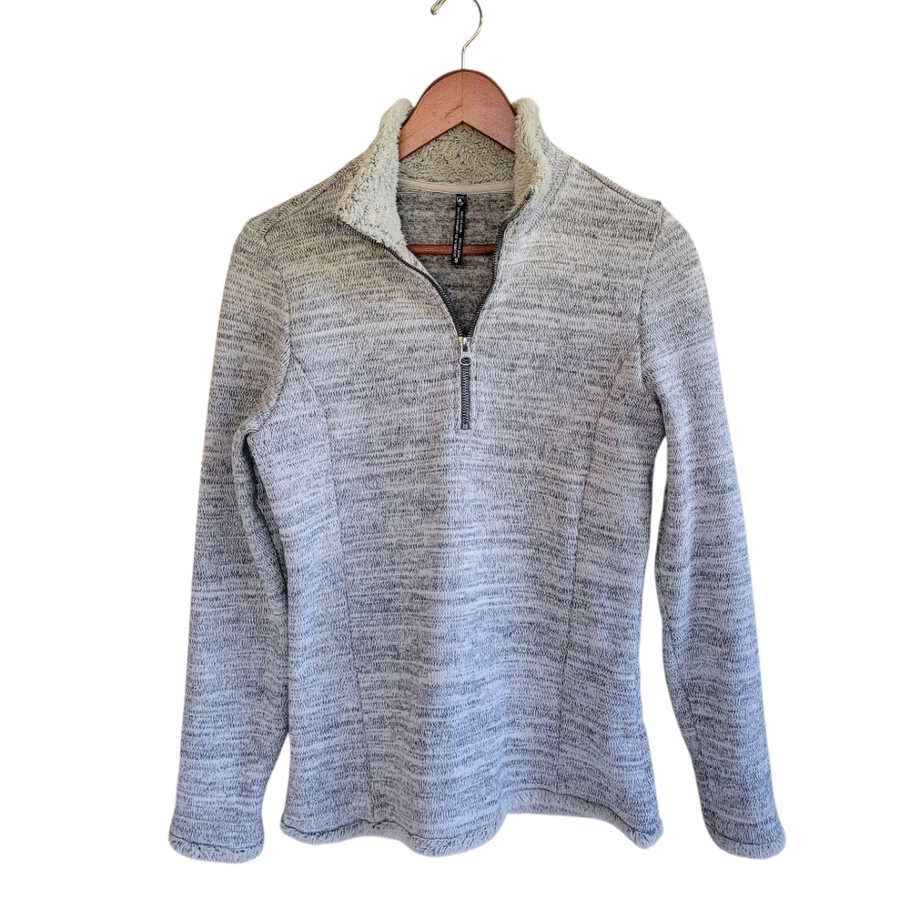 Kuhl Alaska Heathered Vneck Quarter Zip Pullover Gray Womens Small Gorpcore